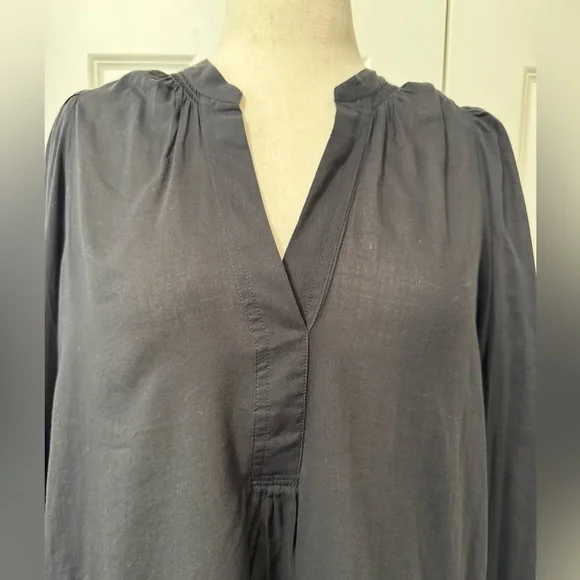 LOFT NWT Black Peasant Style Relaxed Long Sleeve Blouse. - Picture 4 of 9